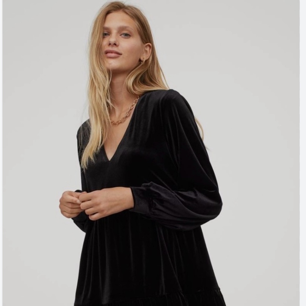 Pomander Place Black Velvet Kenzo Dress Size S